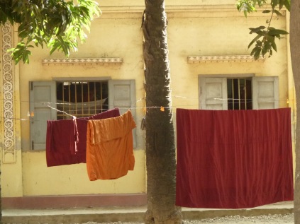 monk's robes drying in the sun